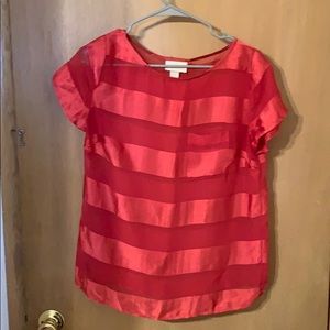 Sheer and satin strip tee